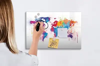 Mapa świata tablica magnetyczna z pisakiem