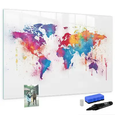 Mapa świata tablica magnetyczna z pisakiem