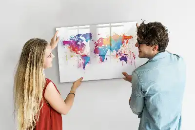 Mapa świata tablica magnetyczna z pisakiem