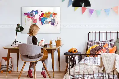 Mapa świata tablica magnetyczna z pisakiem