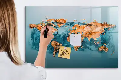 Tablica magnetyczna z pisakiem z motywem abstrakcyjnej mapy świata