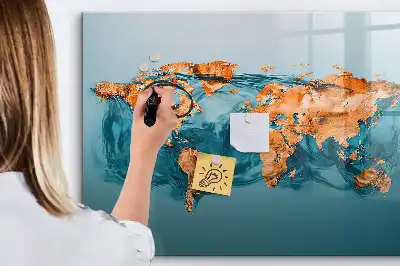 Tablica magnetyczna z pisakiem z motywem abstrakcyjnej mapy świata