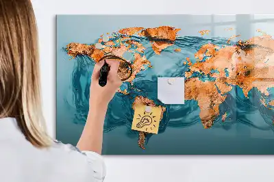Tablica magnetyczna z pisakiem z motywem abstrakcyjnej mapy świata