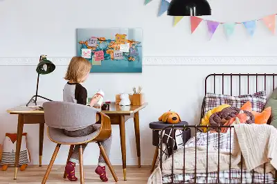 Tablica magnetyczna z pisakiem z motywem abstrakcyjnej mapy świata