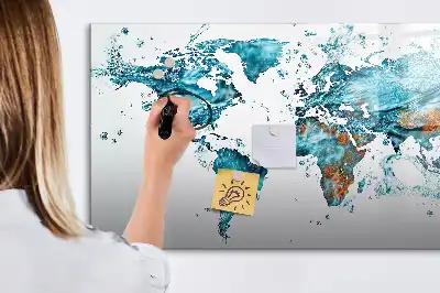 Wodna mapa świata tablica magnetyczna do pisania
