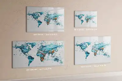 Wodna mapa świata tablica magnetyczna do pisania