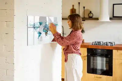 Wodna mapa świata tablica magnetyczna do pisania