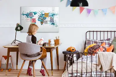 Wodna mapa świata tablica magnetyczna do pisania
