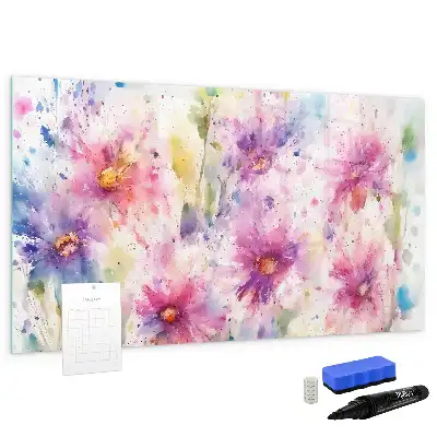 Tablica magnetyczna z pisakiem motyw malowanych kwiatów