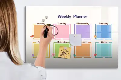 Planer tygodniowy z tablicą magnetyczną i pisakiem
