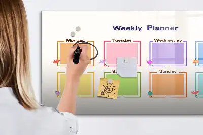 Planer tygodniowy z tablicą magnetyczną i pisakiem