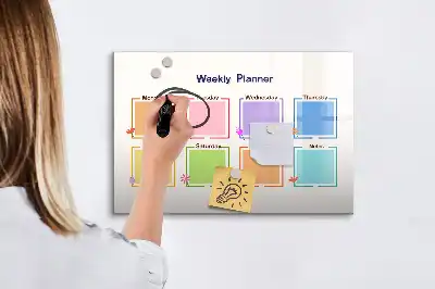 Planer tygodniowy z tablicą magnetyczną i pisakiem