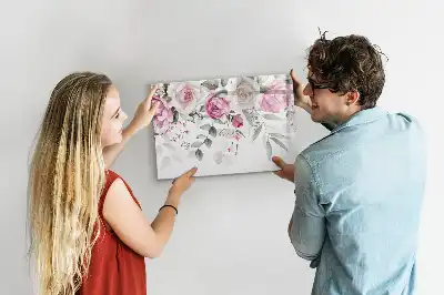 Tablica magnetyczna z pisakiem wzór akwarelowe róże