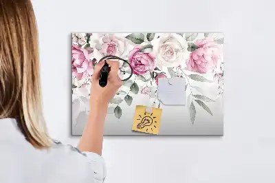 Tablica magnetyczna z pisakiem wzór akwarelowe róże
