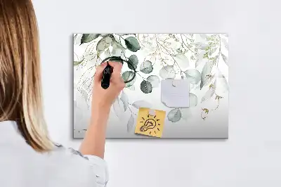 Tablica magnetyczna do pisania z motywem wiszących roślin