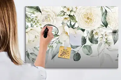 Tablica magnetyczna z pisakiem wzór kwiaty