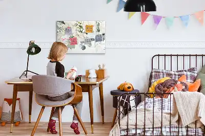 Tablica magnetyczna z pisakiem wzór kwiaty