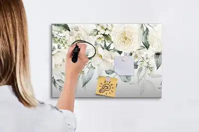 Tablica magnetyczna z pisakiem wzór kwiaty