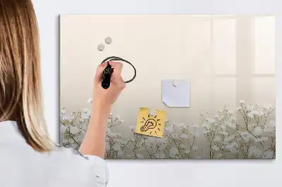 Tablica magnetyczna do pisania z motywem kwitnących kwiatów