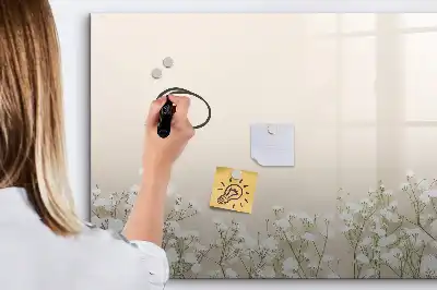 Tablica magnetyczna do pisania z motywem kwitnących kwiatów
