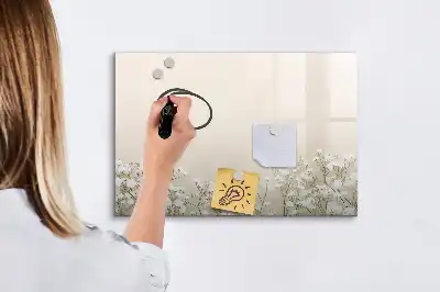 Tablica magnetyczna do pisania z motywem kwitnących kwiatów