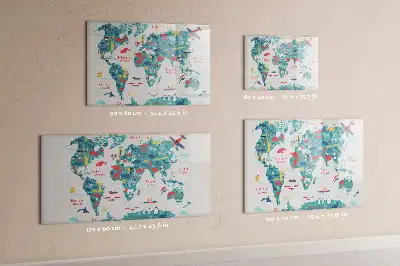 Obrazkowa mapa świata tablica magnetyczna z pisakiem
