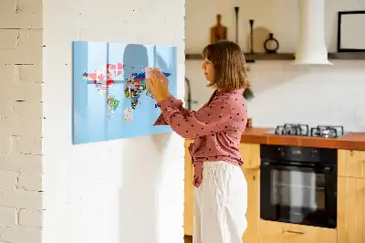 Mapa z flagami tablica magnetyczna do pisania