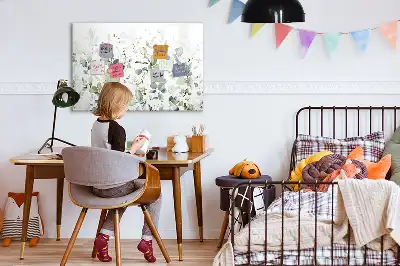 Tablica magnetyczna z pisakiem z motywem roślin