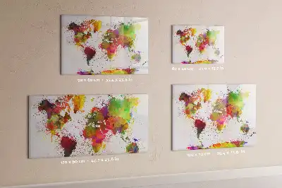 Akwarelowa mapa świata z tablicą magnetyczną i pisakiem