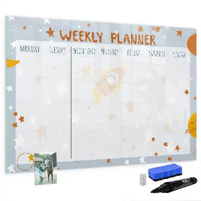 Planer tygodniowy z tablicą magnetyczną i pisakiem