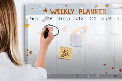 Planer tygodniowy z tablicą magnetyczną i pisakiem