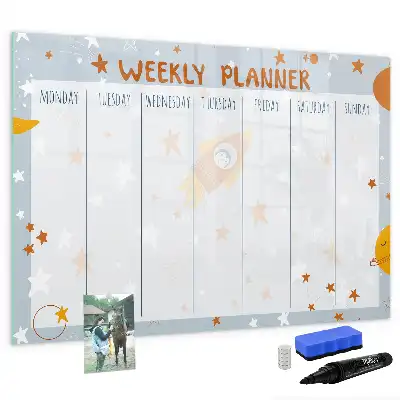 Planer tygodniowy z tablicą magnetyczną i pisakiem