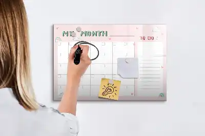 Planer miesięczny dla dzieci tablica magnetyczna do pisania