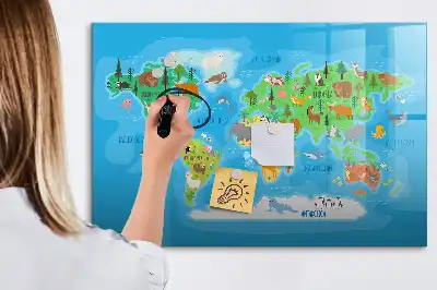 Tablica magnetyczna do pisania motyw rysunkowej mapy