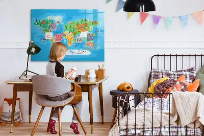 Tablica magnetyczna do pisania motyw rysunkowej mapy