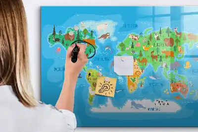 Tablica magnetyczna do pisania motyw rysunkowej mapy