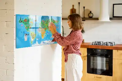 Tablica magnetyczna do pisania motyw rysunkowej mapy