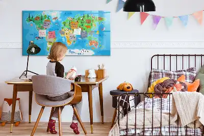 Tablica magnetyczna do pisania motyw rysunkowej mapy