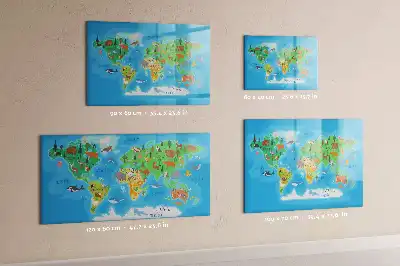 Tablica magnetyczna do pisania motyw rysunkowej mapy