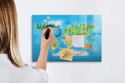 Tablica magnetyczna do pisania motyw rysunkowej mapy