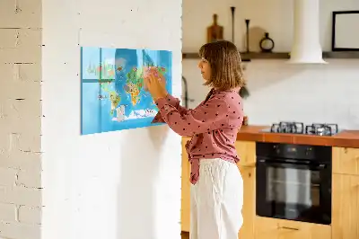 Tablica magnetyczna do pisania motyw rysunkowej mapy