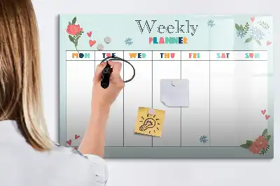 Planer tygodniowy z tablicą magnetyczną i pisakiem