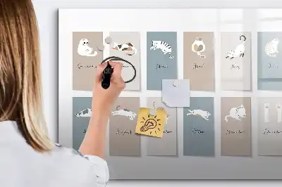 Tablica magnetyczna z pisakiem wzór koci kalendarz