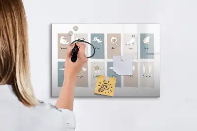 Tablica magnetyczna z pisakiem wzór koci kalendarz