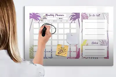 Planer miesięczny z tablicą magnetyczną i pisakiem