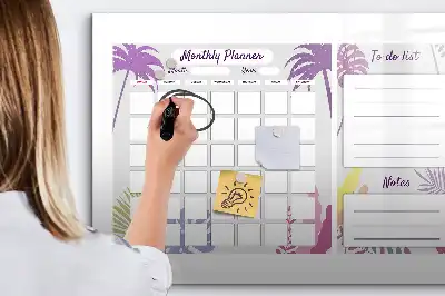 Planer miesięczny z tablicą magnetyczną i pisakiem