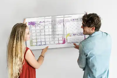 Planer miesięczny z tablicą magnetyczną i pisakiem