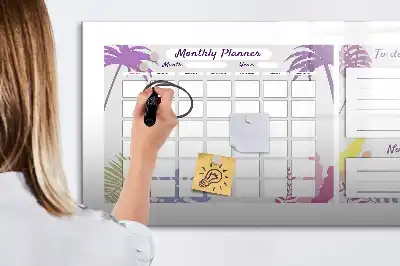 Planer miesięczny z tablicą magnetyczną i pisakiem