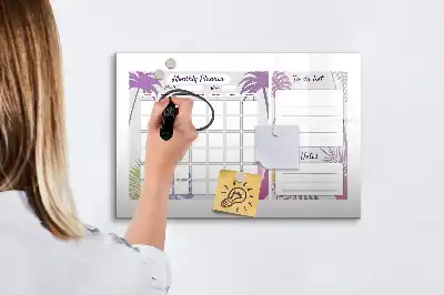 Planer miesięczny z tablicą magnetyczną i pisakiem