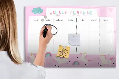 Planer tygodniowy dla dzieci tablica magnetyczna z pisakiem